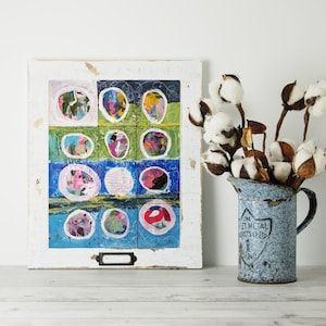 Abstract Original Painting Geometric Mixed Media Painting on Paper Wall Art Handmade painting