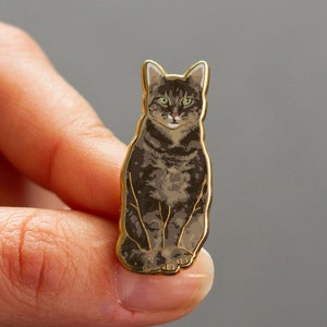 Tabby Cat Enamel Pin, Lapel Pin, Cat Pin, Animal Pin, Cat Lover Gift, Animal Lover Gift, Cat Jewelry, Cute Cat Pins, Aesthetic, Cute Pet Pin image 1