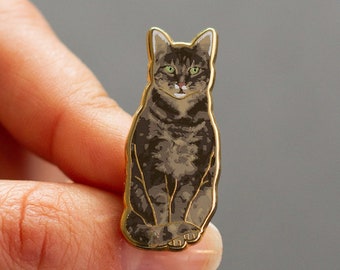 Tabby Cat Enamel Pin, Lapel Pin, Cat Pin, Animal Pin, Cat Lover Gift, Animal Lover Gift, Cat Jewelry, Cute Cat Pins, Aesthetic, Cute Pet Pin