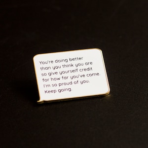 Incoming Text Message Enamel Pin, Mental Health Quotes, Feelings Jewelry, Positive Affirmations, Friendship Gift Ideas, Thoughtful Gifts