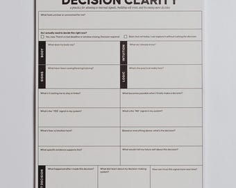 Decision Clarity Notepad | Decision Making and Self-Trust Notepad