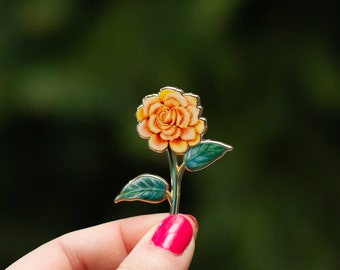 Begonia Floral Enamel Pin, Vibrant Floral Lapel Badge, Botanical Brooch, Garden Flower Pin, Nature-Inspired Accessory, Garden Gift