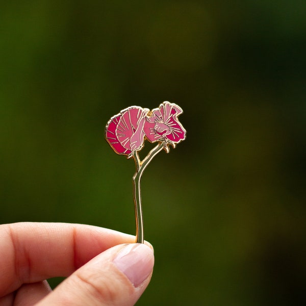 Épingle florale en émail à la retraite, fleur du mois de naissance d'avril, cadeau pois de senteur rose, insigne pois de senteur, accessoire botanique, épingle pour sac à dos