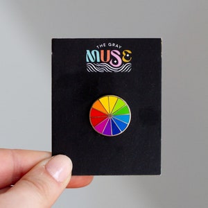 Mini Rainbow Color Wheel Enamel Pin, Pride Jewelry Accessory, Creative Artist Gift Idea, Lapel Brooch, Art Crafts Teacher Gifts, Hope Symbol
