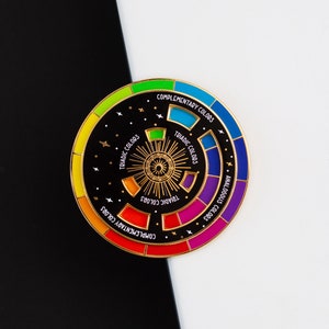Color Wheel Enamel Pin© Black/gold ORIGINAL Moving Enamel Pin Artist ...