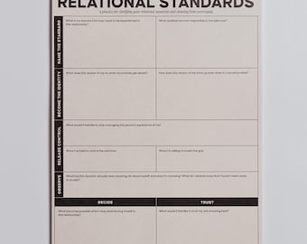 Relational Standards Notepad | Healthy Boundaries and Relationship Awareness Notepad