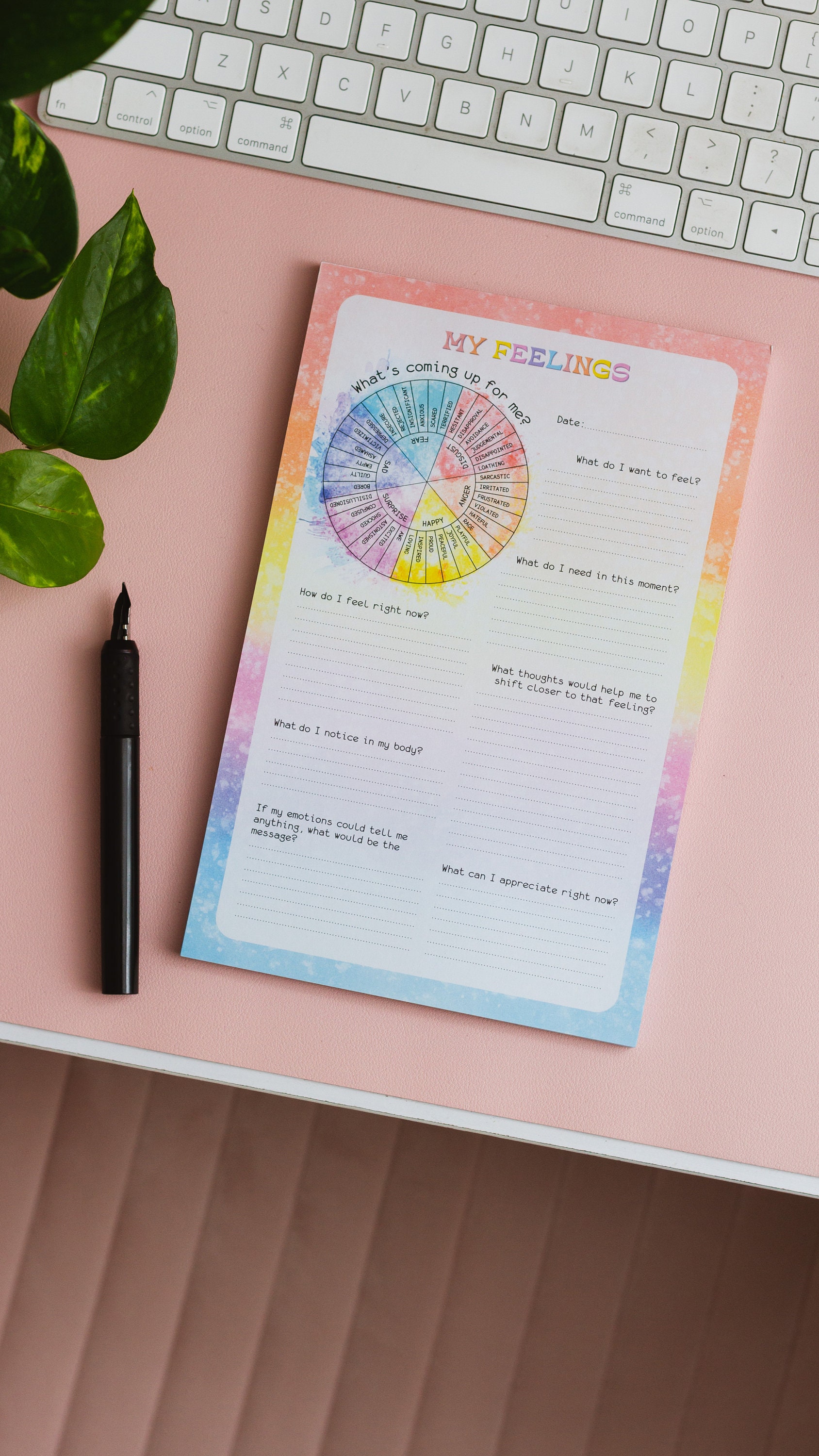 My Feelings Notepad, Journaling Pad, Emotional Tracker, Self-Care Organizer, Mindfulness Journal, Reflective Writing, Mood Diary Desk Pad