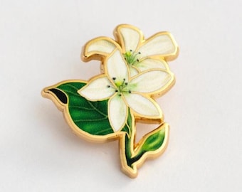Mini Jasmine Floral Enamel Pin