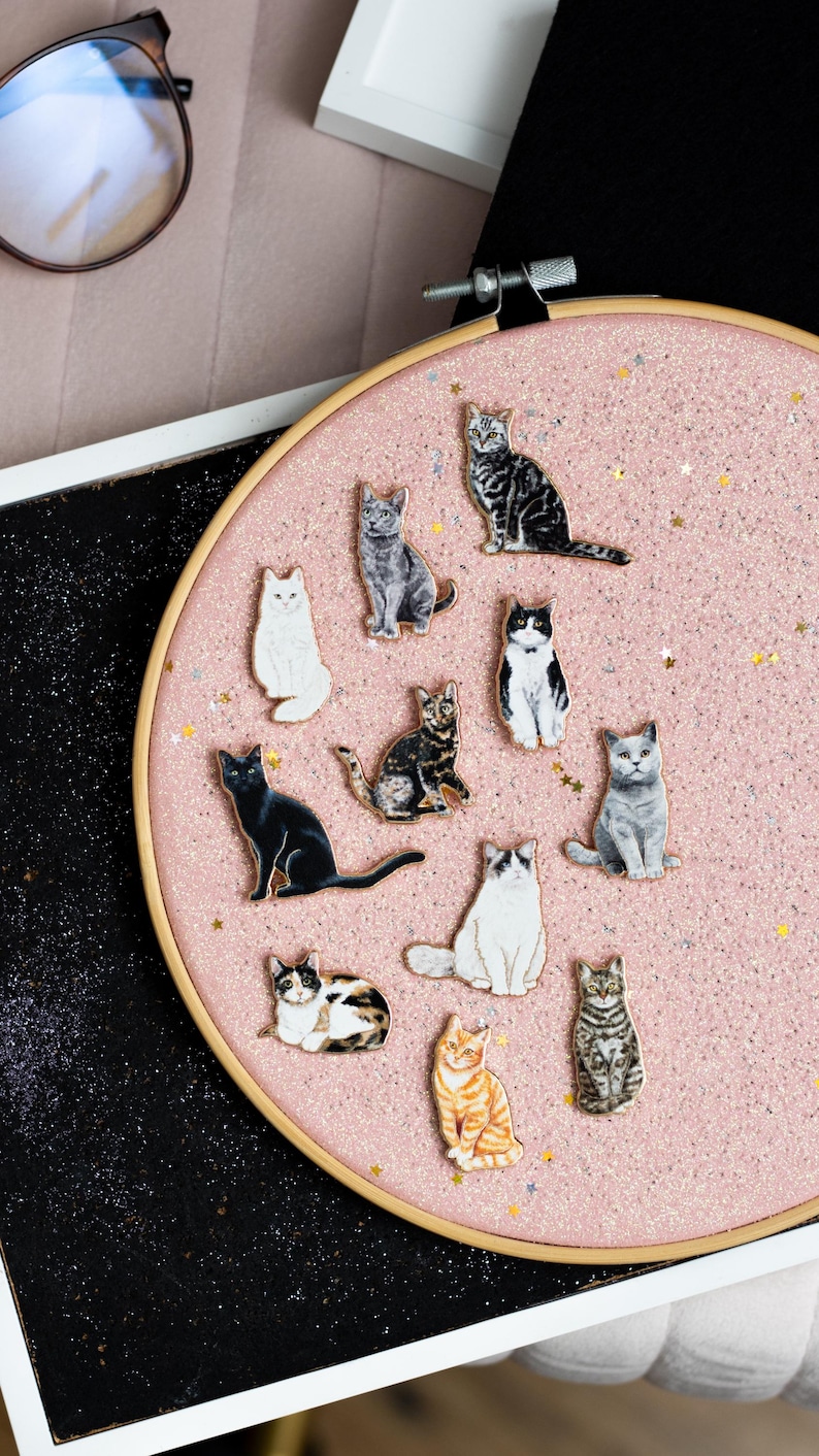 RETIRING Brown Tabby Cat Enamel Pin, Gold-Plated Kitten Lapel Brooch image 9