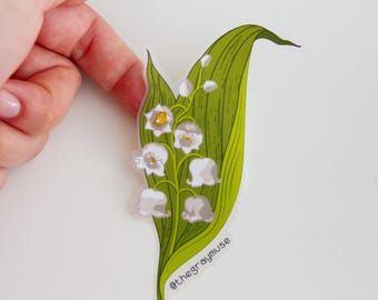 Lily of the Valley Sticker, May Birth Flower, Floral Decal