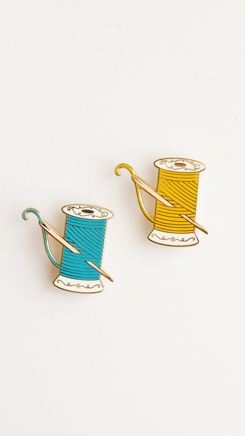 Needle and Thread Enamel Pin Sewing Pin Badge Seamstress image 7