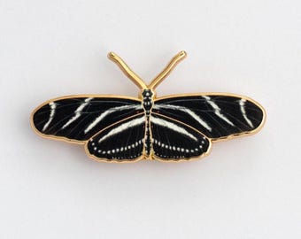 Zebra Longwing Butterfly Enamel Pin | State Butterfly of Florida