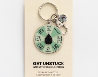 Get Unstuck Spinner Interactive Enamel Keychain