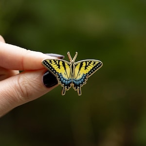 Eastern Tiger Swallowtail Butterfly Enamel Pin, Nature Gift, Gifts for Her, Lapel Pin, Insect Accessory, Animal Lover Jewelry, Gardener Gift