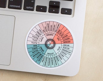 RETIRING Feelings Wheel Matte Sticker, Mental Health Matte Sticker, Laptop Sticker, Water Bottle Sticker, Affirmations, Emotions Wheel