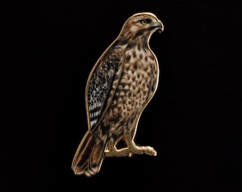 Red-Railed Hawk Bird Enamel Pin