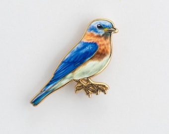Eastern Bluebird Enamel Pin | State Bird of Missouri and New York