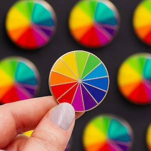 Rainbow Color Wheel Enamel Pin, Pride Jewelry Accessory, Creative Artist Tool Gift Idea, Lapel Brooch, Art Crafts Teacher Gifts, Hope Symbol