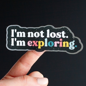 Sticker mat I'm Exploring, Sticker mat inspirant, Sticker pour ordinateur portable, Décoration de bouteille d'eau, Stickers affirmation positive pour agenda journal