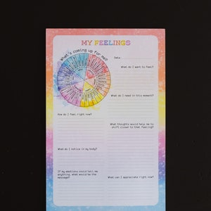 My Feelings Notepad, Journaling Pad, Emotional Tracker, Self-care ...