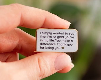 Incoming Text Message Thank You Enamel Pin, Friendship Gift, Mental Health Quotes, Affirmations, Uplifting Mantras, Emotional Regulation