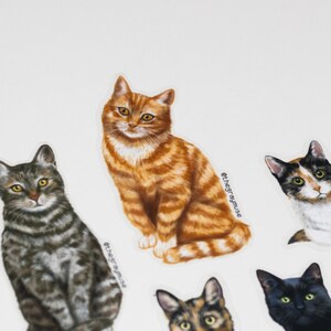 RETIRING Brown Tabby Cat Matte Sticker, Pet Lover Gift image 8