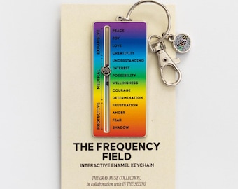 The Frequency Field Slider Interactive Enamel Keychain