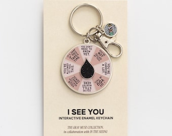 I See You Spinner Interactive Enamel Keychain