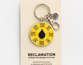 Reclamation Spinner Interactive Enamel Keychain