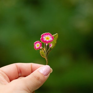 RETIRING Primrose Floral Enamel Pin, February Birth Month Pink Flower Accessory, Nature Jewelry Gifts, Botanical Lapel, Gift for Gardeners