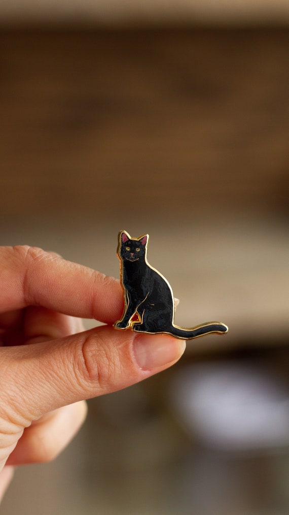 Black Cat Enamel Pin, Lapel Pin, Cat Pin, Animal Pin, Cat Lover Gift,  Animal Lover Gift, Cat Jewelry, Cute Cat Pins, Aesthetic, Pet 