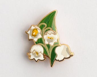 Mini Lily of the Valley Floral Enamel Pin | May Birth Month Flower
