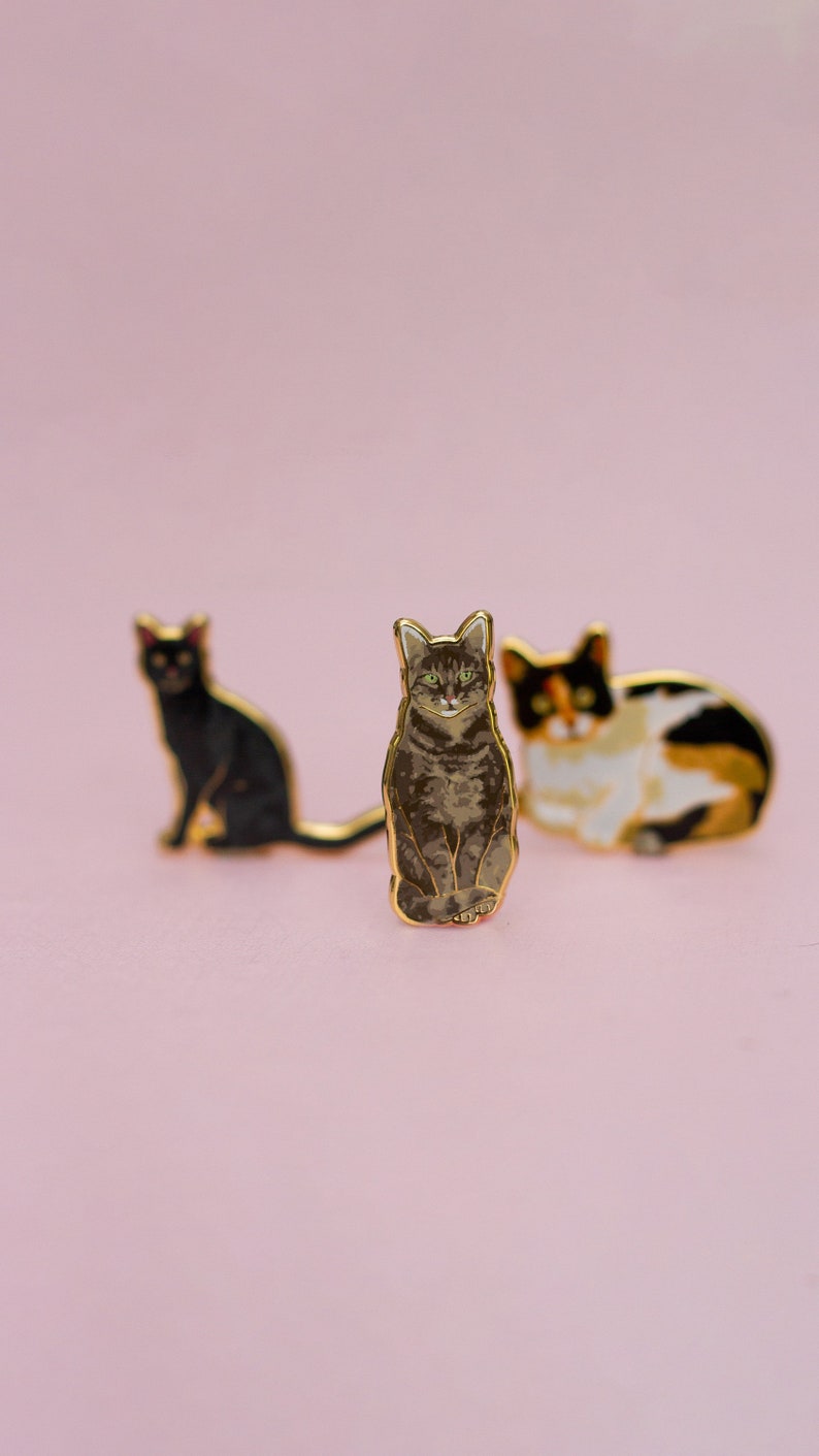 Tabby Cat Enamel Pin, Lapel Pin, Cat Pin, Animal Pin, Cat Lover Gift, Animal Lover Gift, Cat Jewelry, Cute Cat Pins, Aesthetic, Cute Pet Pin image 7