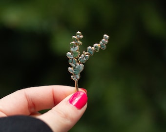 Eucalyptus v2 Floral Enamel Pin, Botanical Badge, Greenery Brooch, Nature-Inspired Accessory, Plant Lover Gift, Floral Pin, Unique Leaf