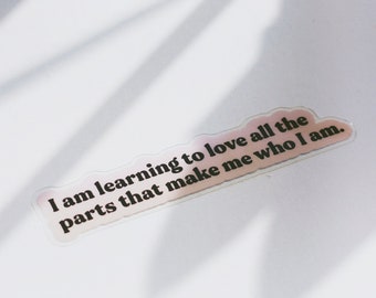 RETIRING Learning to Love Matte Sticker, Mental Health Gift, Sticker for Laptop, Water Bottle, Journal, Aesthetic Stickers, Inspirational