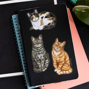 RETIRING Brown Tabby Cat Matte Sticker, Pet Lover Gift image 6