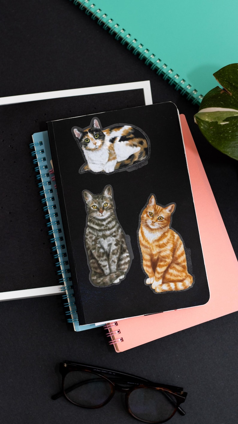 RETIRING Brown Tabby Cat Matte Sticker, Pet Lover Gift image 6