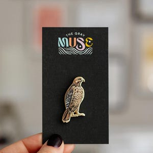 Red-Railed Hawk Bird Enamel Pin