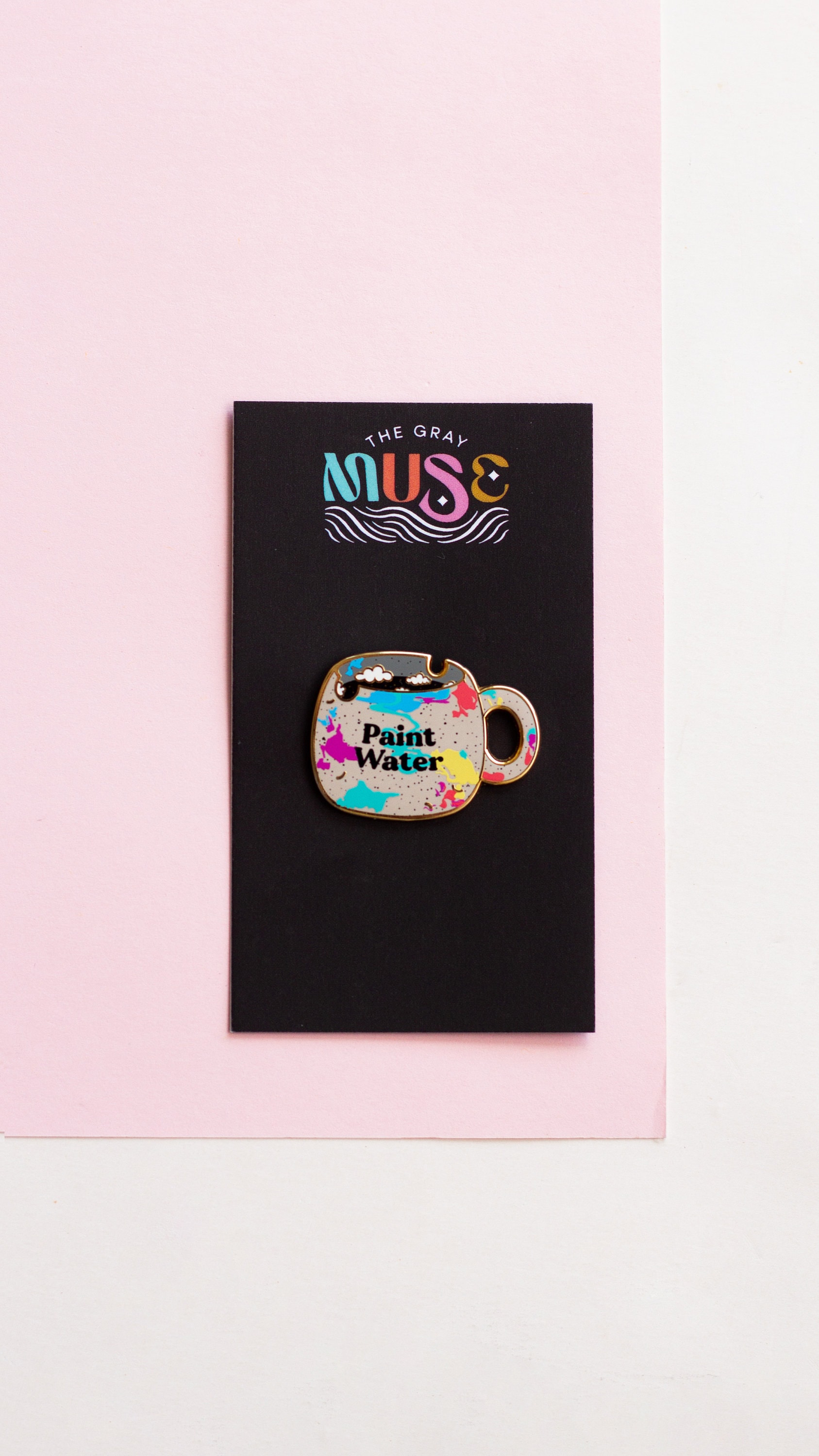 Paint Water Cup Enamel Pin by The Gray Muse - Unique Shopping for