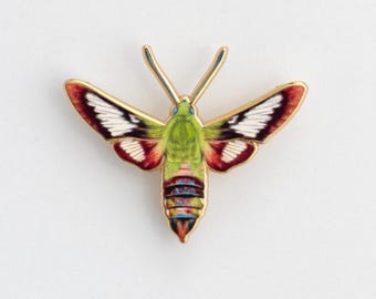 Hummingbird Clearwing Moth Enamel Pin
