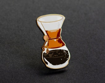 Épingle à café en émail Chemex, cadeau pour amateur de café, épinglette café, accessoire café, épingle à dos, esthétique café