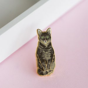 Tabby Cat Enamel Pin, Lapel Pin, Cat Pin, Animal Pin, Cat Lover Gift, Animal Lover Gift, Cat Jewelry, Cute Cat Pins, Aesthetic, Cute Pet Pin image 6