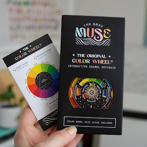 Porte-clés interactif Color Wheel© noir/or ou blanc/or ORIGINAL, accessoire pour bijou mobile, cadeau pour artiste créatif, toupie interactive artistique