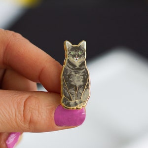 Tabby Cat Enamel Pin, Lapel Pin, Cat Pin, Animal Pin, Cat Lover Gift, Animal Lover Gift, Cat Jewelry, Cute Cat Pins, Aesthetic, Cute Pet Pin image 5