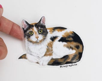 RETIRING Calico Cat Matte Sticker, Animal Lover Gift, Laptop Decal
