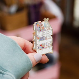 Raskog Creativity Cart Enamel Pin, Artists Pin, Denim Jacket Pin, Artist Backpack Pin, Aesthetic Pin, Crafting Supplies, Kawaii, Ink Pads