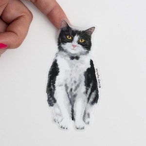 Tuxedo Cat Matte Sticker, Pet Stickers, White Kitty Gifts, Animal Lover Gift, Laptop Decal, Animal Waterbottle Sticker, Kitten Accessory