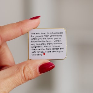 RETIRING Incoming Text: I Care About You Enamel Pin, Friendship Brooch, Love Jewelry, Sentimental Lapel Accessory, Affection Badge Pins