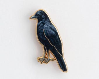 American Crow Bird Enamel Pin