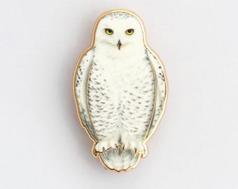 Snowy Owl Bird Enamel Pin
